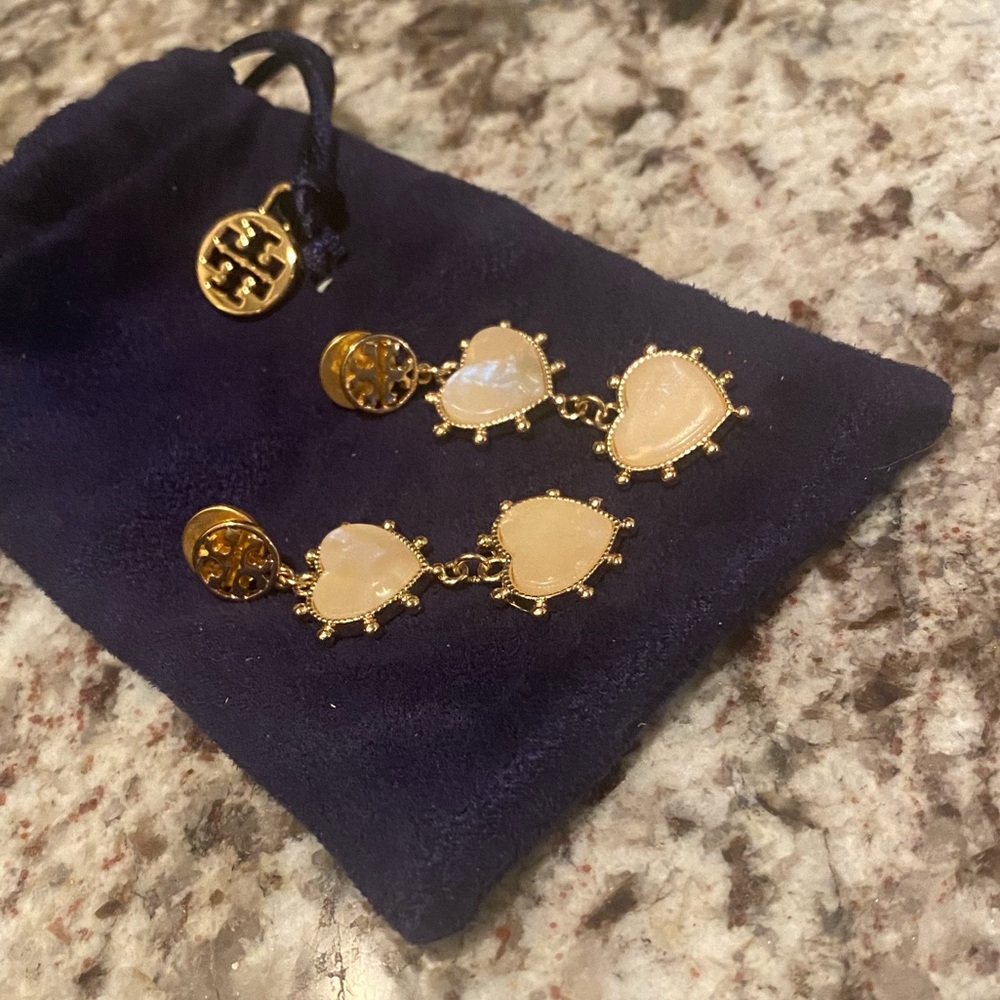 Authentic Tory Burch earrings with pouch - Picture 4 of 4